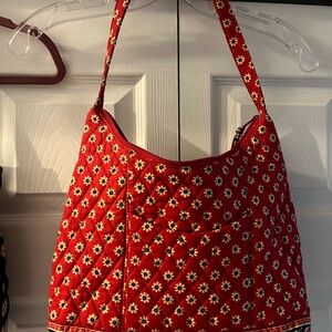 Vera Bradley Red Floral Quilted Shoulder Bag